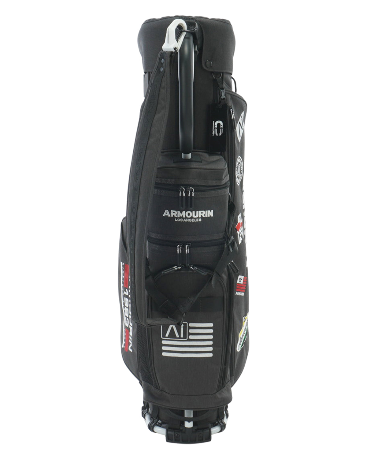 [ARMOURIN アーマーイン] ゴルフ キャディバッグ ホワイトフレーム スタンド式 8.5型 グッドデザイン賞受賞 AFOシステム搭載 刺繍モデル 軽量