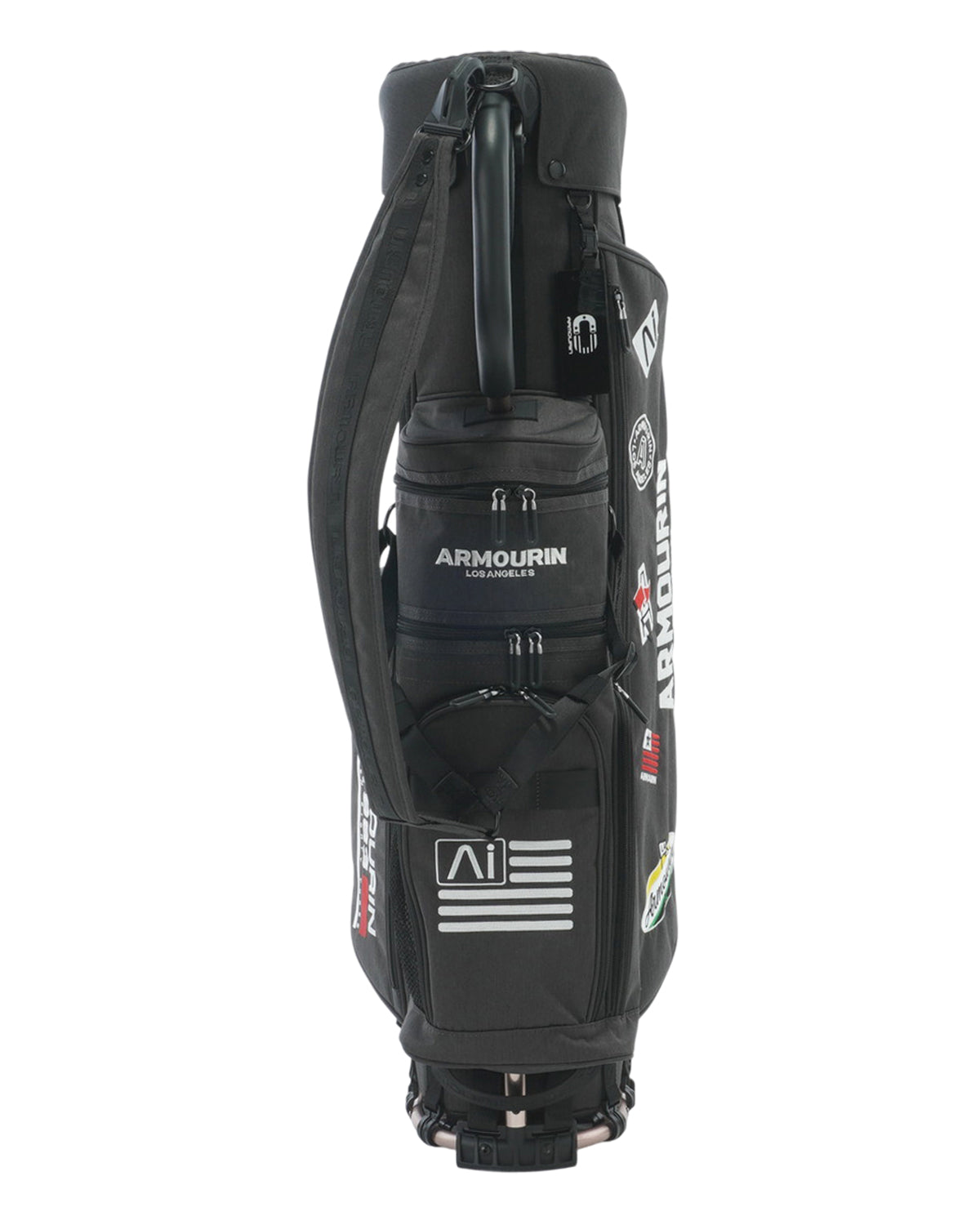 [ARMOURIN アーマーイン] ゴルフ キャディバッグ ピンクフレーム スタンド式 8.5型 グッドデザイン賞受賞 AFOシステム搭載 刺繍モデル 軽量