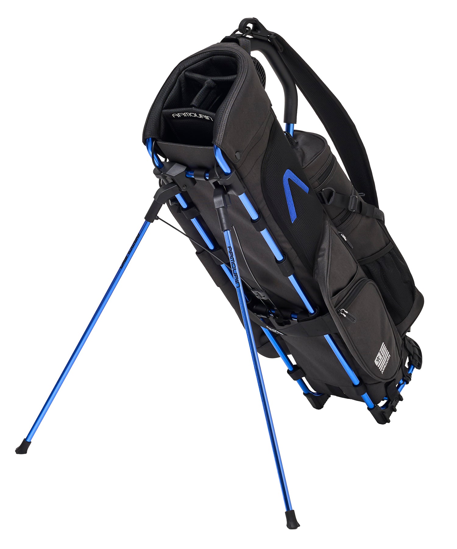 [ARMOURIN アーマーイン] ゴルフ キャディバッグ ブルーフレーム スタンド式 プロモデル 9.0型 2026年最新 AFOシステム搭載 軽量