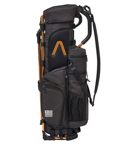 [ARMOURIN アーマーイン] ゴルフ キャディバッグ オレンジフレーム スタンド式 プロモデル 9.0型 2026年最新 AFOシステム搭載 軽量