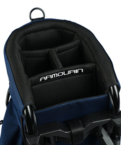[ARMOURIN アーマーイン] ゴルフ キャディバッグ ブラックフレーム スタンド式 スタンダードモデル 9.0型 2026年最新 マグネットポケットモデル AFOシステム搭載 軽量