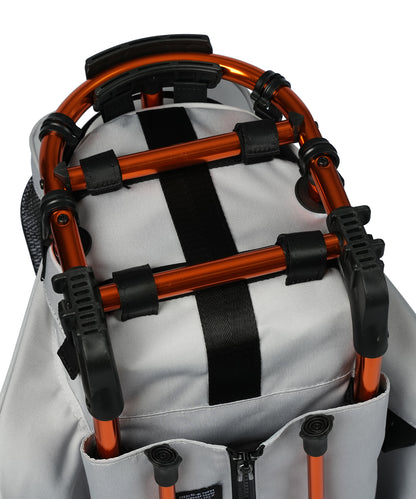 [ARMOURIN アーマーイン] ゴルフ キャディバッグ オレンジフレーム スタンド式 スタンダードモデル 9.0型 2026年最新 マグネットポケットモデル AFOシステム搭載 軽量