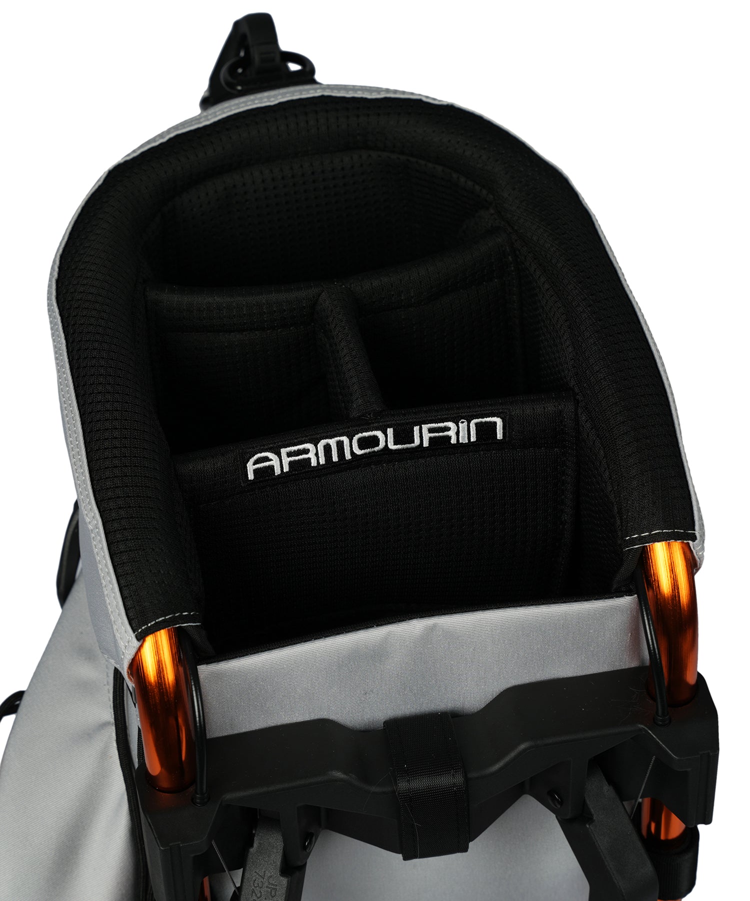 [ARMOURIN アーマーイン] ゴルフ キャディバッグ オレンジフレーム スタンド式 スタンダードモデル 9.0型 2026年最新 マグネットポケットモデル AFOシステム搭載 軽量
