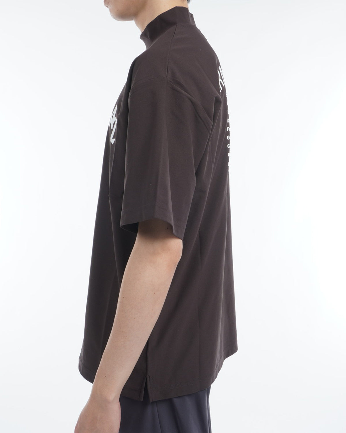 [ARMOURIN アーマーイン] メンズ Tシャツ モックネック ルーズフィット ワールド デザイン バックプリント 日本製