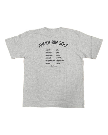 [ARMOURIN アーマーイン] メンズ ゴルフ Tシャツ ワールド デザイン バックプリント 半袖 日本製