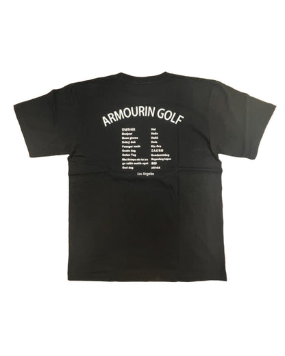 [ARMOURIN アーマーイン] メンズ ゴルフ Tシャツ ワールド デザイン バックプリント 半袖 日本製