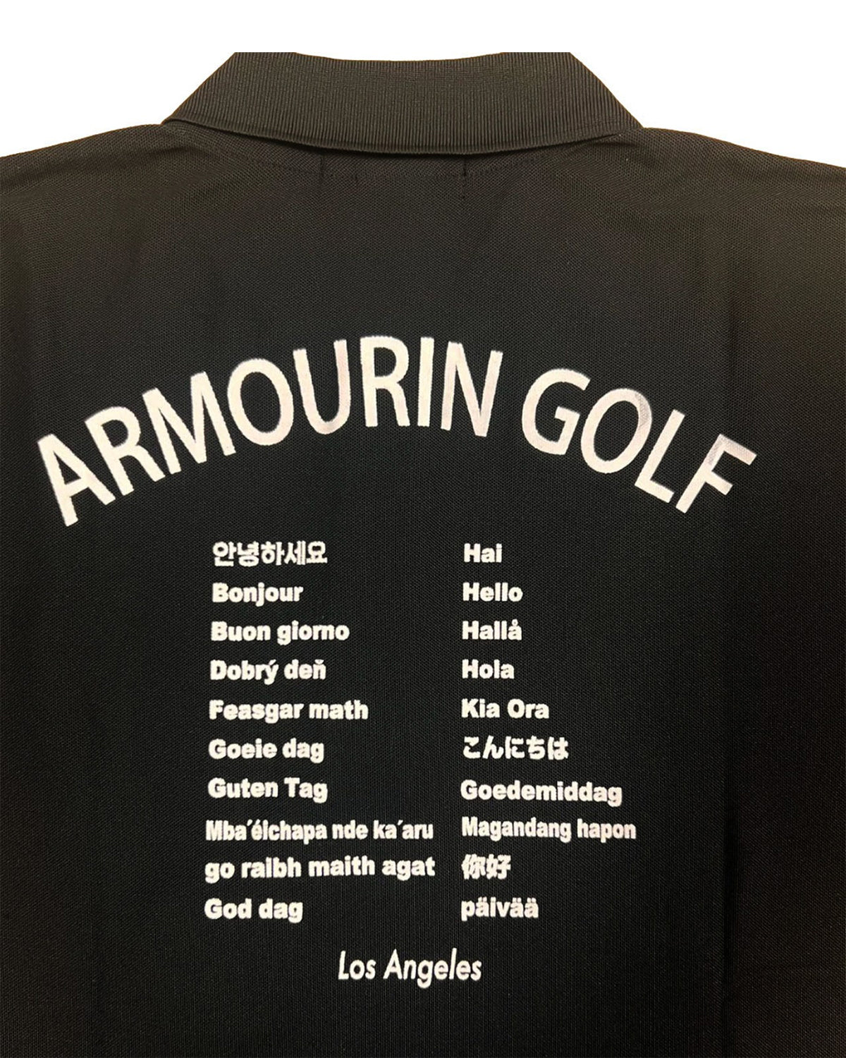 [ARMOURIN アーマーイン] メンズ ゴルフ ポロシャツ ワールド デザイン バックプリント 日本製