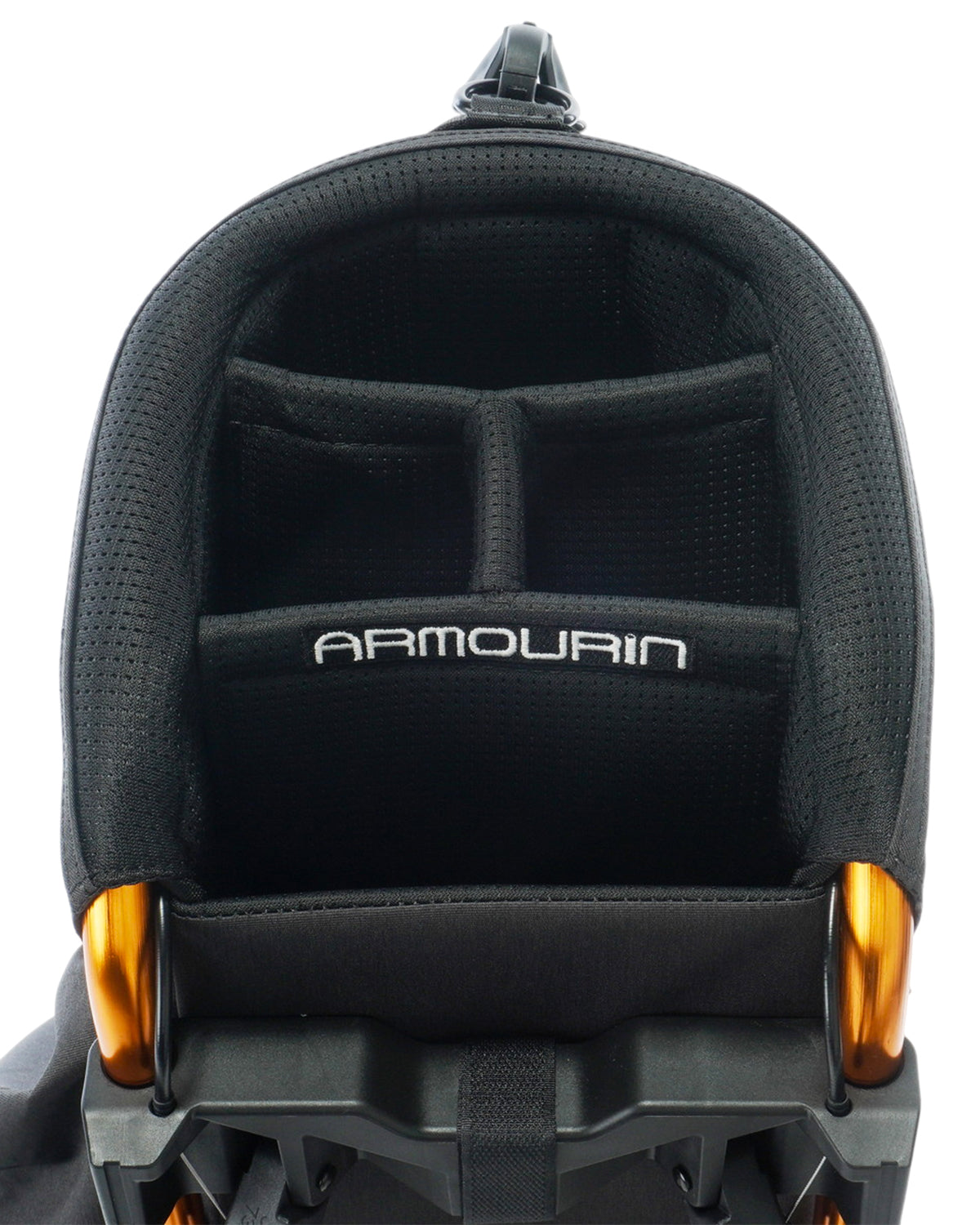 [ARMOURIN アーマーイン] ゴルフ キャディバッグ オレンジフレーム スタンド式 プロモデル 9.0型 2025年最新 アップグレードモデル AFOシステム搭載 軽量