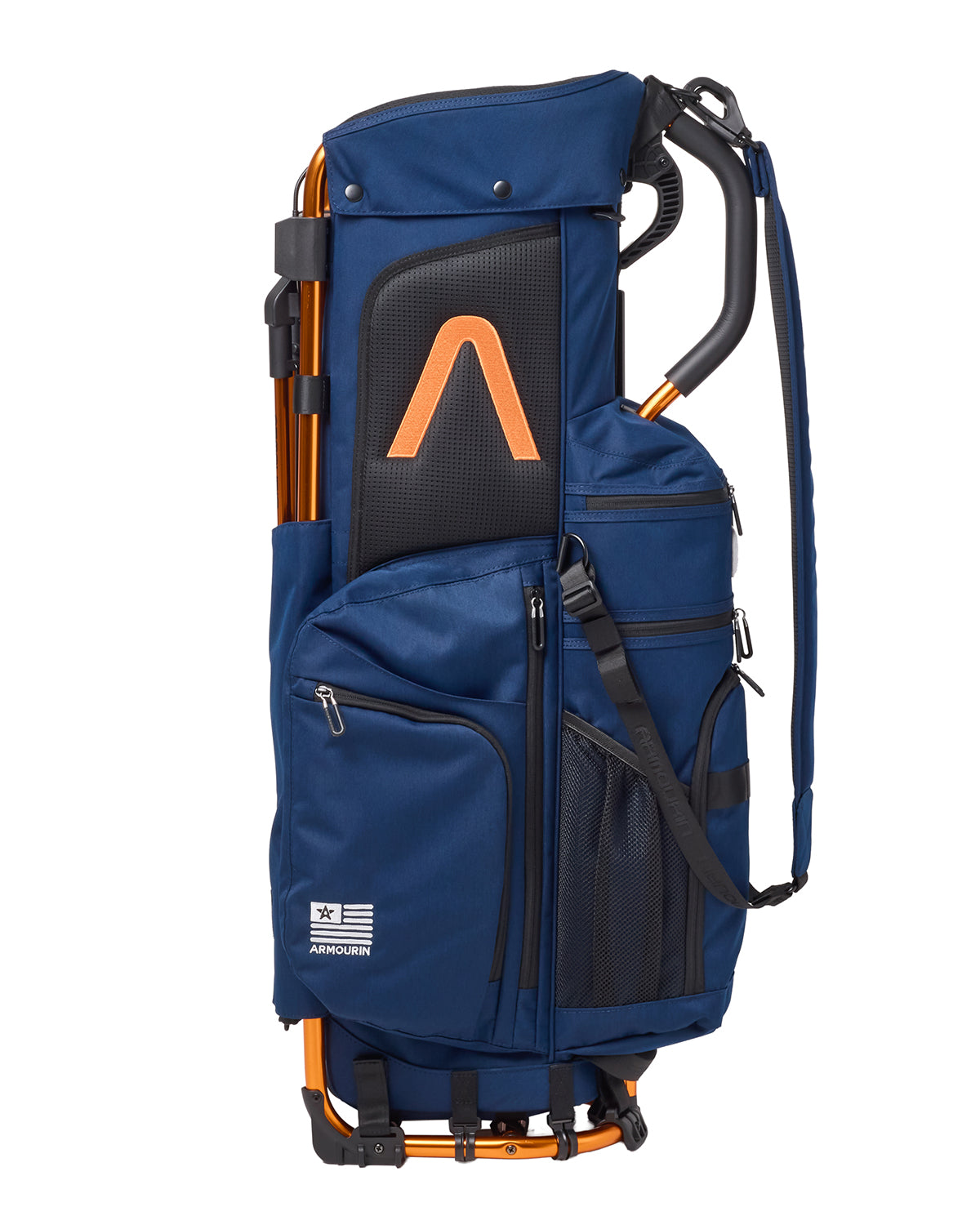 ARMOURIN Golf Caddy Bag, Orange Frame, Stand Type, Professional