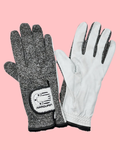 [ARMOURIN アーマーイン] レディース 防寒 ゴルフグローブ 両手用 冬用 裏起毛 保温 グリップ力 ウォームグローブ