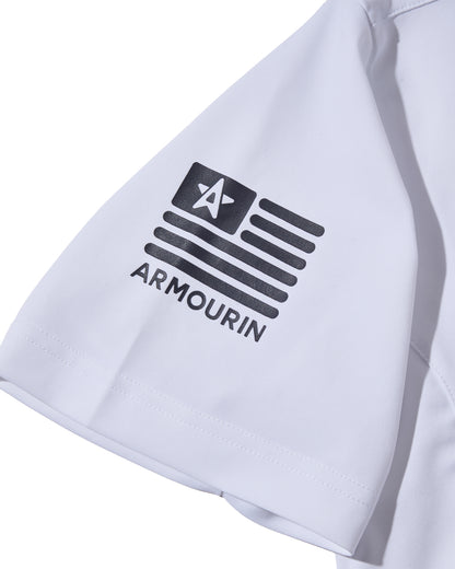 [ARMOURIN アーマーイン] メンズ ゴルフ ポロシャツ 吸湿速乾 UVカット ストレッチ スプリットラグラン 脇パネル 日本製生地