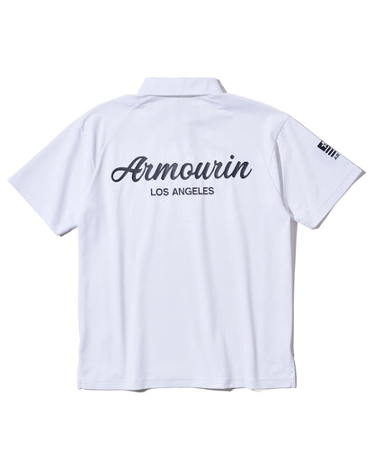 [ARMOURIN アーマーイン] メンズ ゴルフ ポロシャツ 吸湿速乾 UVカット ストレッチ スプリットラグラン 脇パネル 日本製生地
