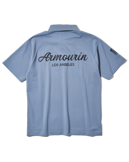 [ARMOURIN アーマーイン] メンズ ゴルフ ポロシャツ 吸湿速乾 UVカット ストレッチ スプリットラグラン 脇パネル 日本製生地