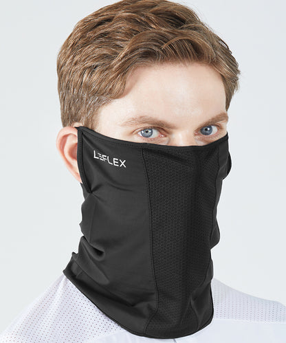 [LEFLEX ルフレックス] ゴルフ UVフェイスカバー 接触冷感 ネックカバー UVカット99.6％ 日焼け防止 フェイスマスク メンズ レディース
