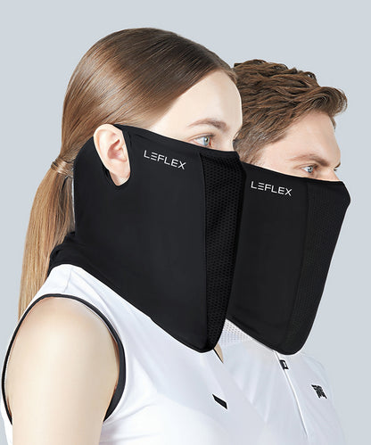 [LEFLEX ルフレックス] ゴルフ UVフェイスカバー 接触冷感 ネックカバー UVカット99.6％ 日焼け防止 フェイスマスク メンズ レディース