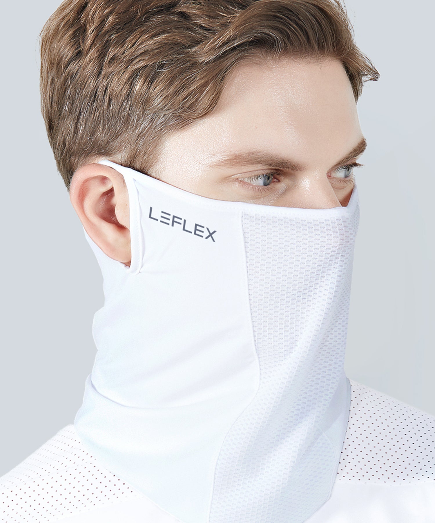 [LEFLEX ルフレックス] ゴルフ UVフェイスカバー 接触冷感 ネックカバー UVカット99.6％ 日焼け防止 フェイスマスク メンズ レディース