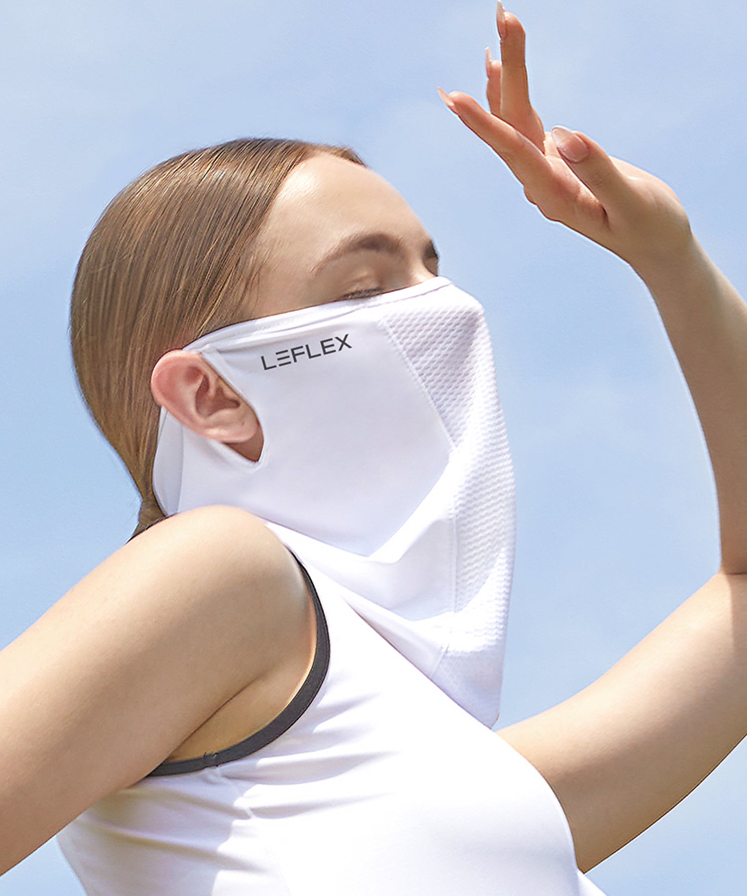 [LEFLEX ルフレックス] ゴルフ UVフェイスカバー 接触冷感 ネックカバー UVカット99.6％ 日焼け防止 フェイスマスク メンズ レディース