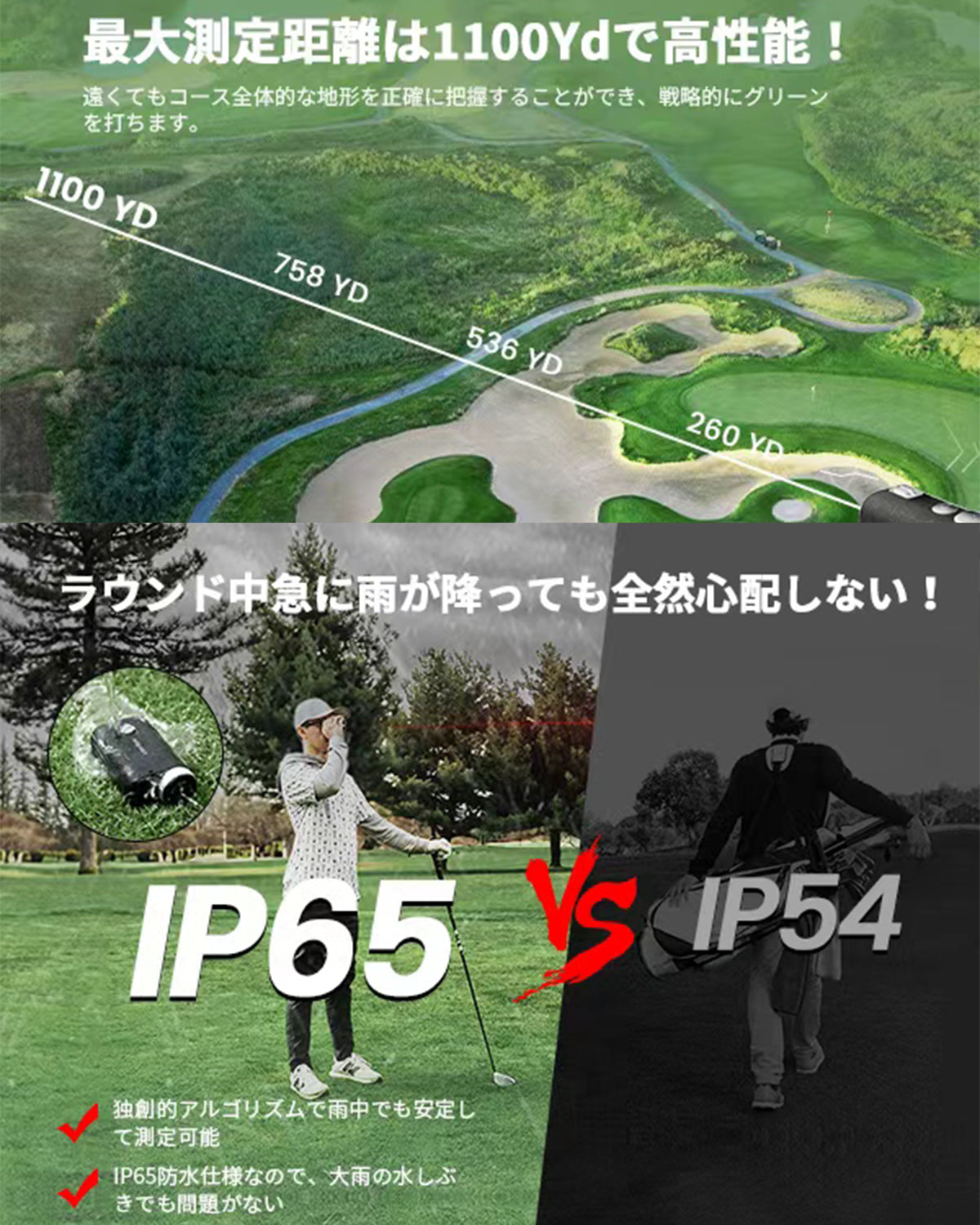 [MILESEEY マイルシー] レーザー距離計 PF1 PRO BLACK OLEDディスプレイ スロープ機能 超軽量150g IP65防水 競技対応 2025年モデル