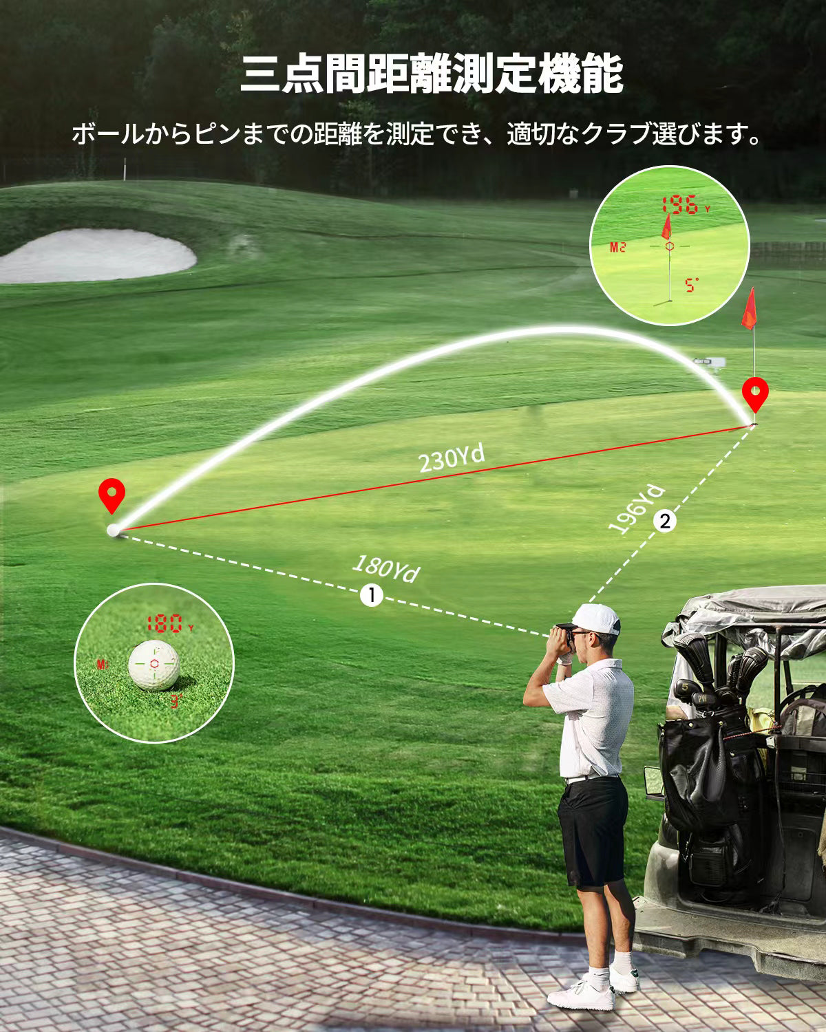 [MILESEEY マイルシー] レーザー距離計 PF1 PRO BLACK OLEDディスプレイ スロープ機能 超軽量150g IP65防水 競技対応 2025年モデル