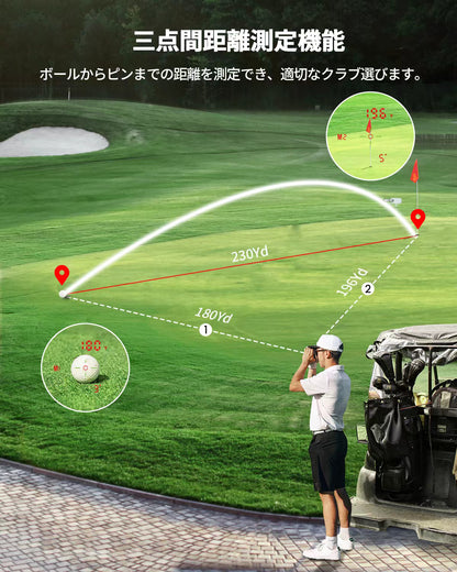 [MILESEEY マイルシー] レーザー距離計 PF1 PRO BLACK OLEDディスプレイ スロープ機能 超軽量150g IP65防水 競技対応 2025年モデル